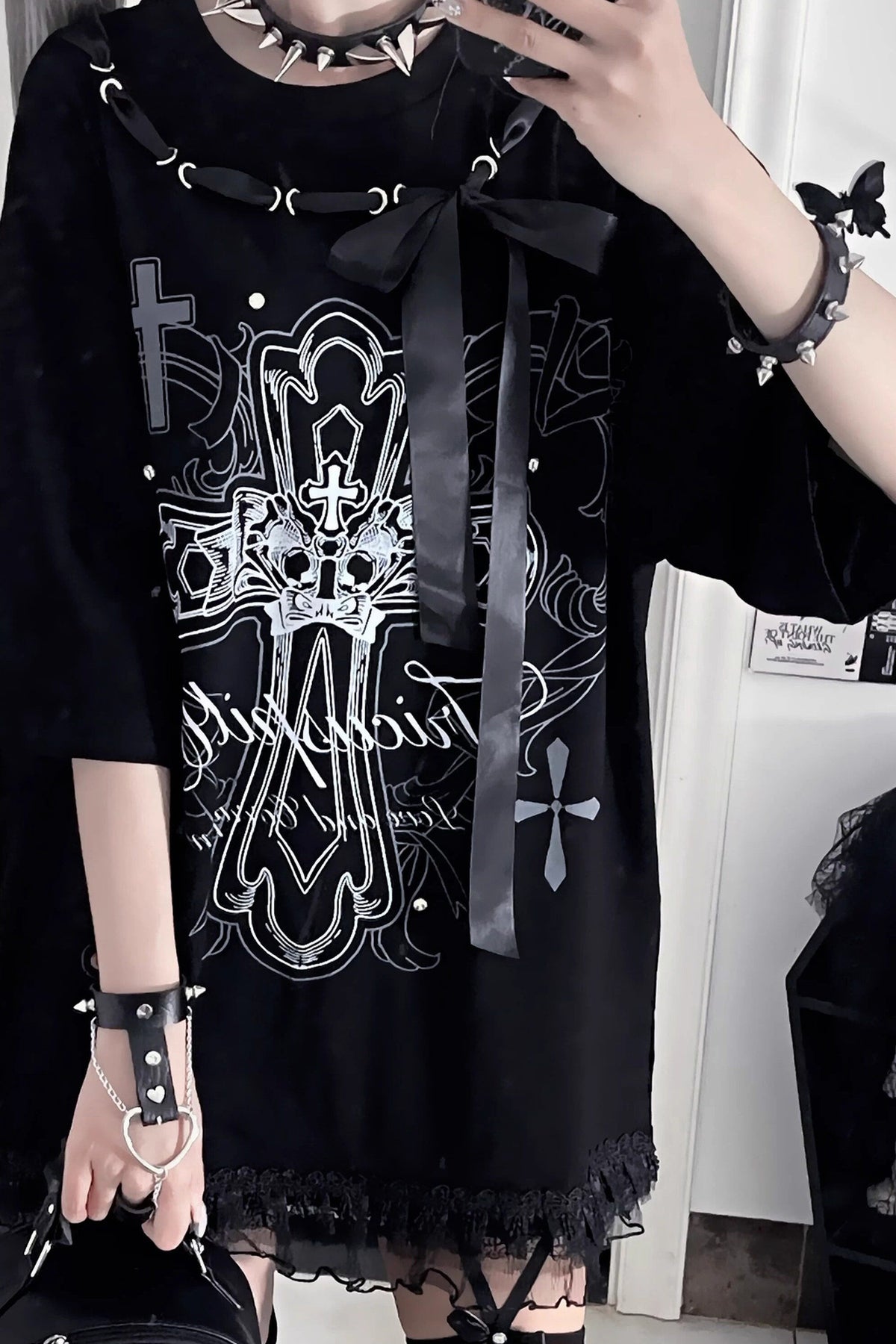 Camiseta holgada de manga corta Night Blood carta de amor