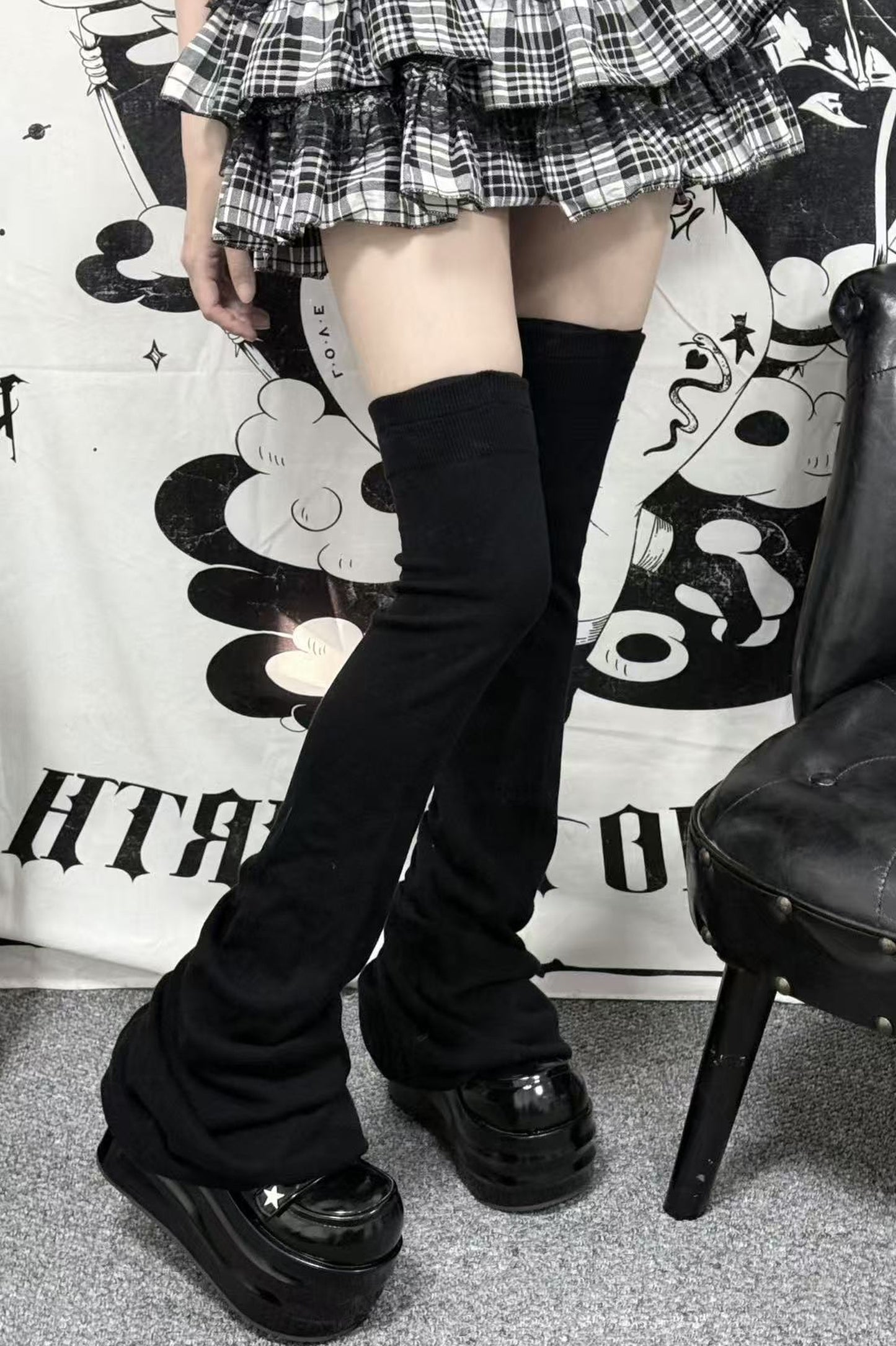 Thick Pleated Over-The-Knee Leg Warmers