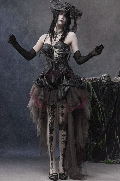 Asymmetrischer Gothic-Meshrock