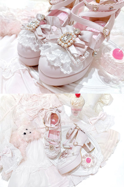 Rhinestone Lace High Heels