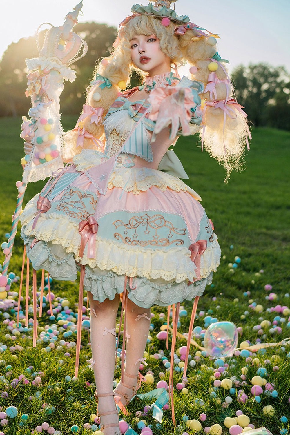 Glänzendes Prinzessinnenkleid und Shorts-Set