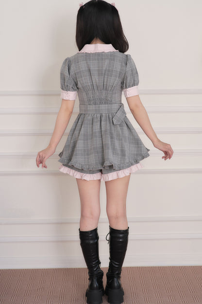 Ryousangata-Idolkleid mit Doppelschleife + kurze Hose