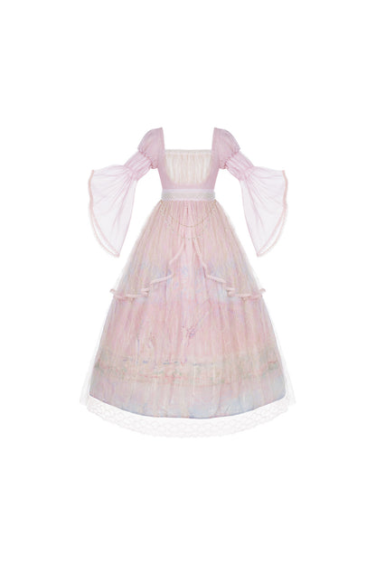 Ölgemälde-Lolita-JSK-Set mit hoher Taille