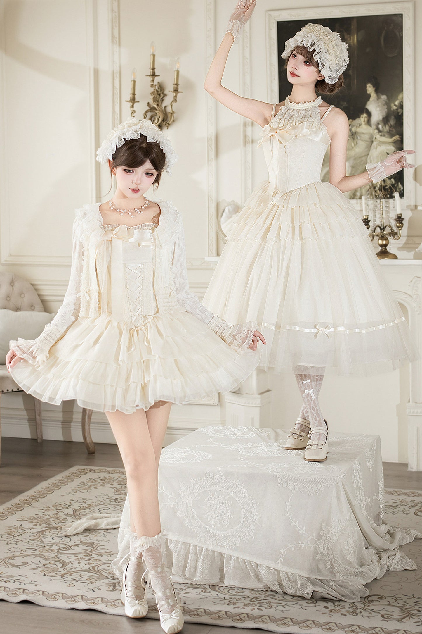 2WAYフリルスリーブカップ付きトップス