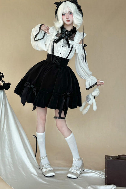 Gothic Lace Shirt + Lace Skirt