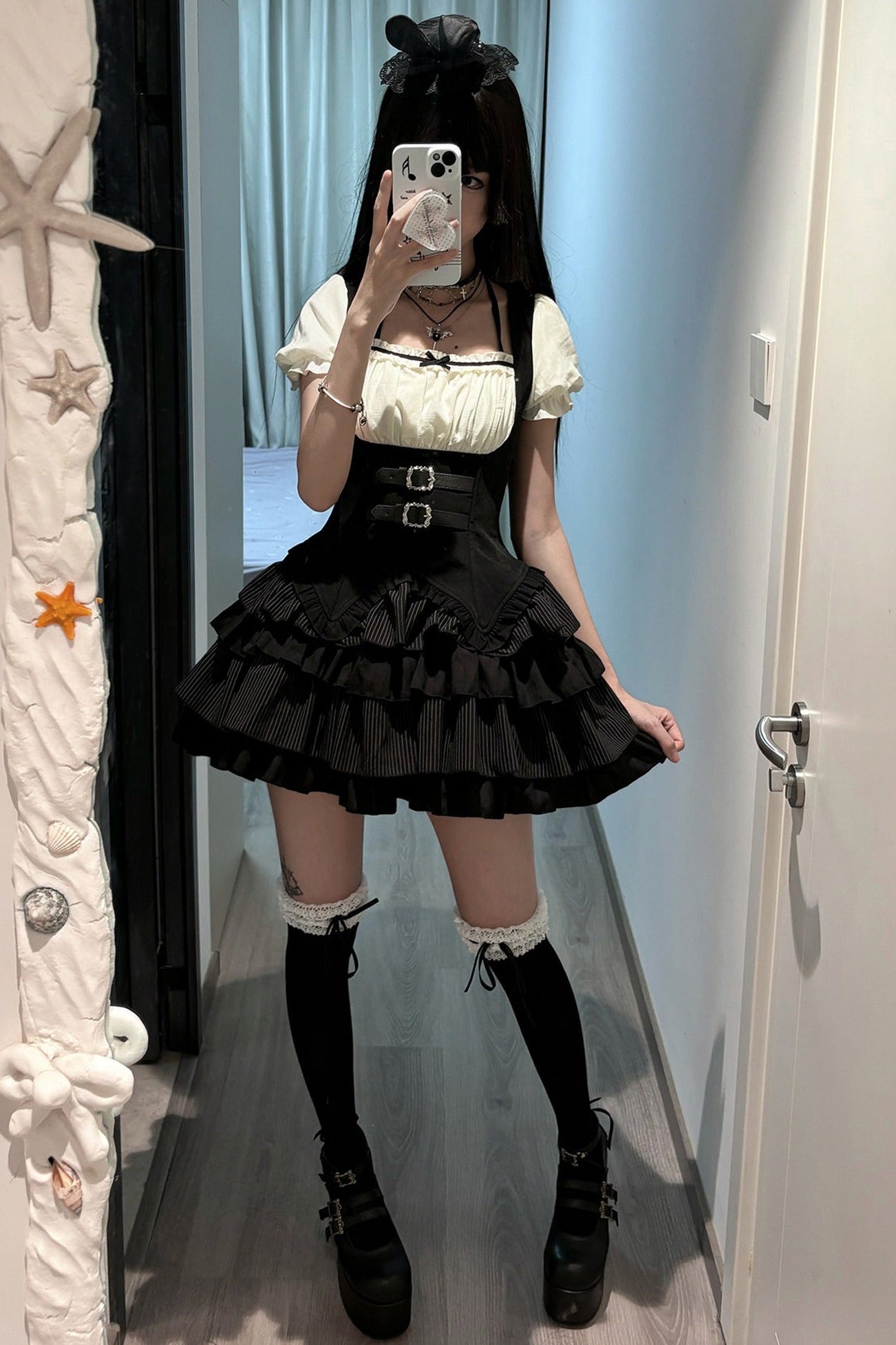 Cool Square Neck Four-Stage Dress