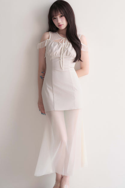 Elegant Sheer Layered Maxi Dress