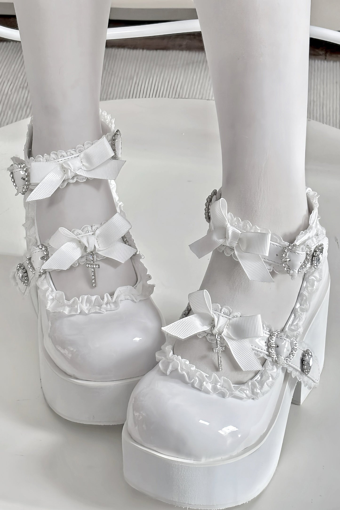 Cross Lace-Up Platform Shoes