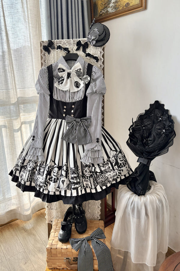 Weird Christmas Doll Bear Jsk Bustier Dress and Shirt Set-Up