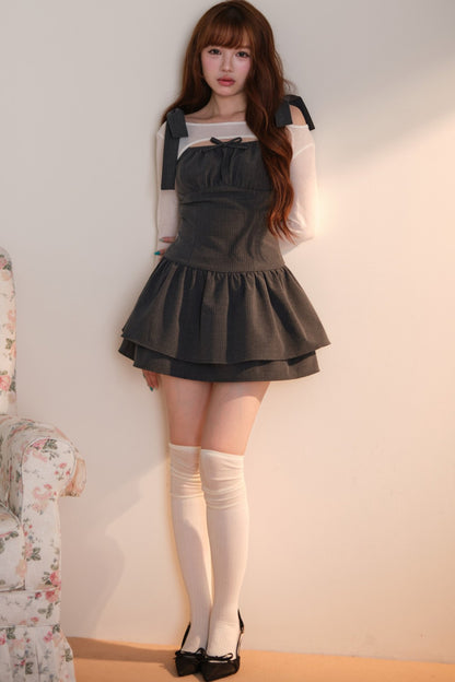 [Producto en preventa] Vestido de rayas con cárdigan