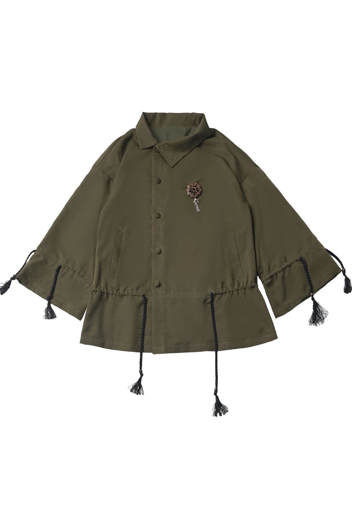 Ensemble veste et jupe au design vert et blanc, nouveau style chinois