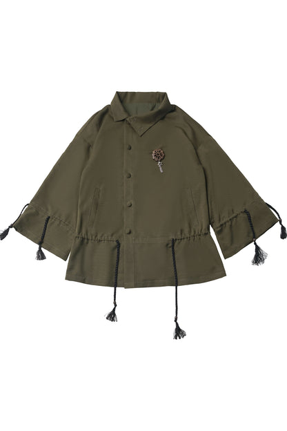 Ensemble veste et jupe au design vert et blanc, nouveau style chinois