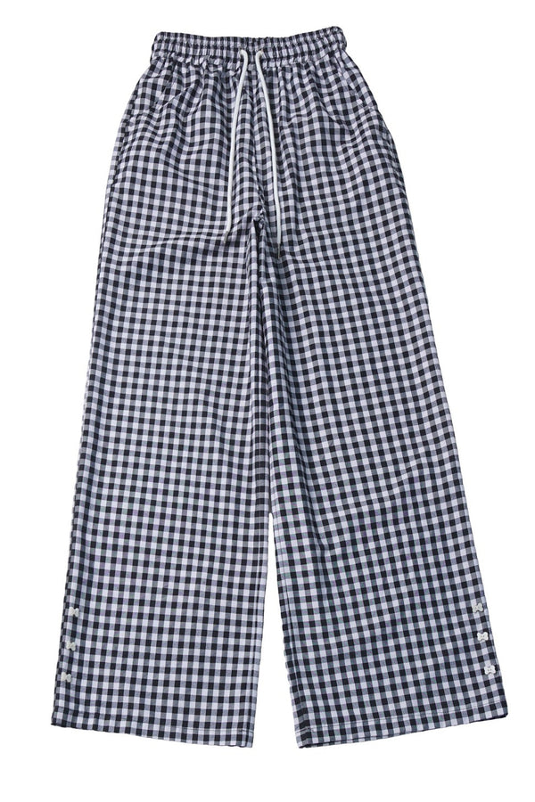 Puppy Print Plaid Long-Sleeve Top And Pants Set-Up