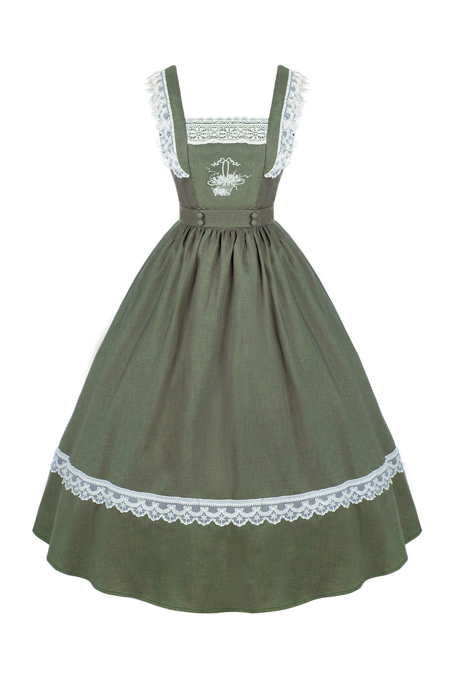 Twin Floral Basket Embroidered JSK Set-Up