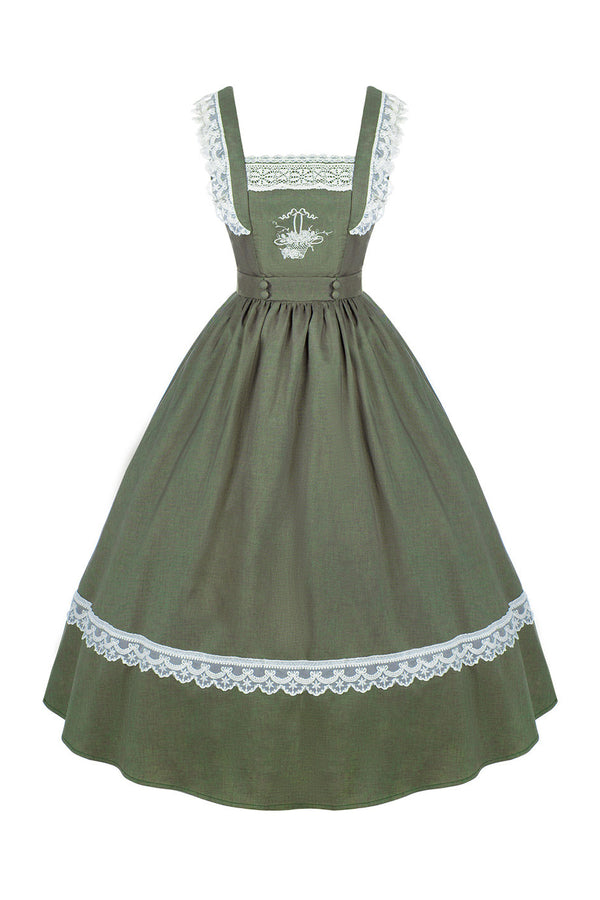 Twin Floral Basket Embroidered JSK Set-Up