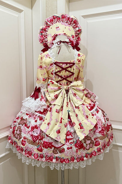 Berry Rabbit Bear Long Sleeve Dress