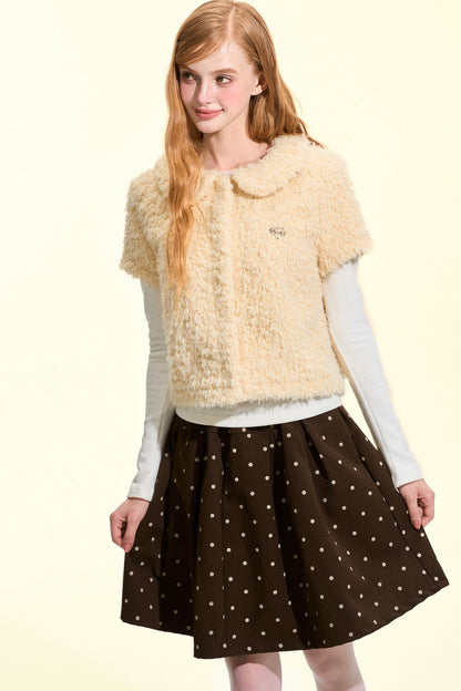Teddy Doll Collar Short-Sleeved Vest