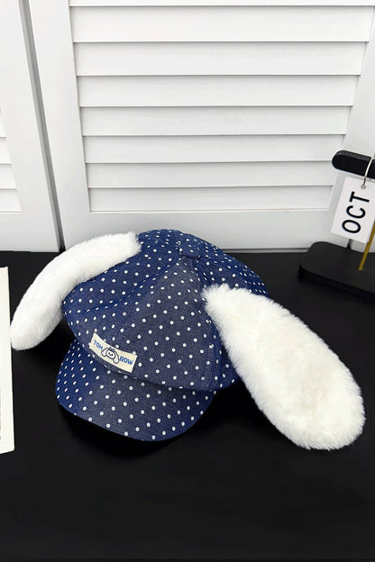 Long-Eared Plush Octagonal Newsboy Cap