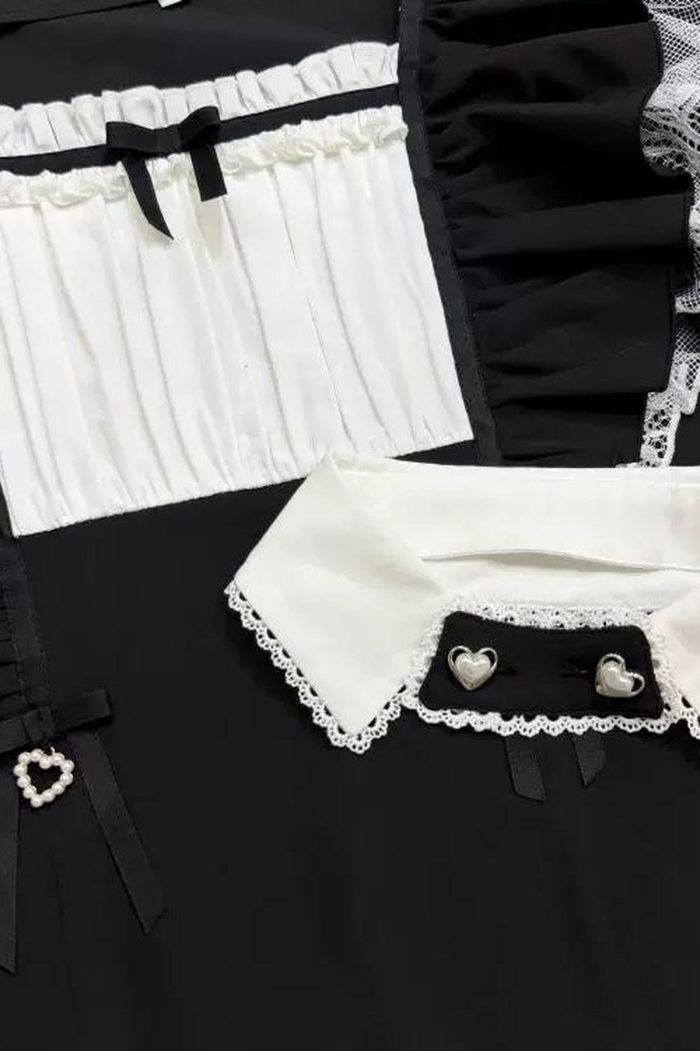 Maid Style Short-Sleeved False Collar Shirt