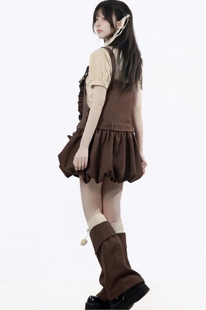 Midsummer Night Lace-Up Blouse + Suspender Skirt + Leg Warmers