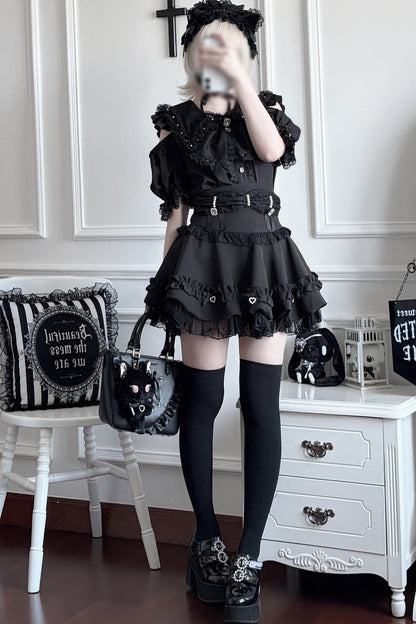 High-Waisted Puffy Cake Skirt Set