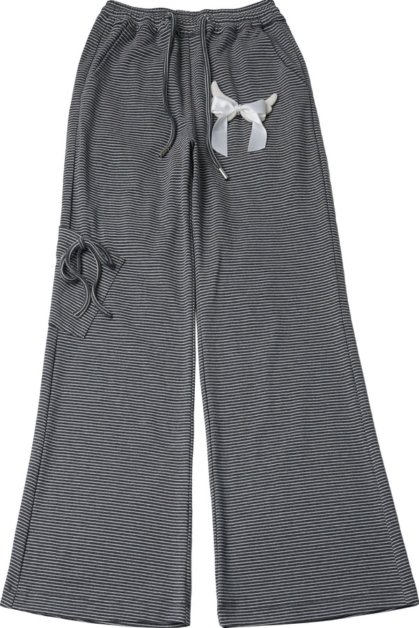 Shirt And Striped Knit Pants Set-Up
