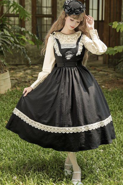 Twin Floral Basket Embroidered JSK Set-Up