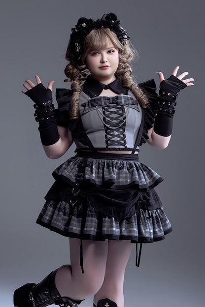 ミッドナイト小悪魔チェックアイドルロリータドレス