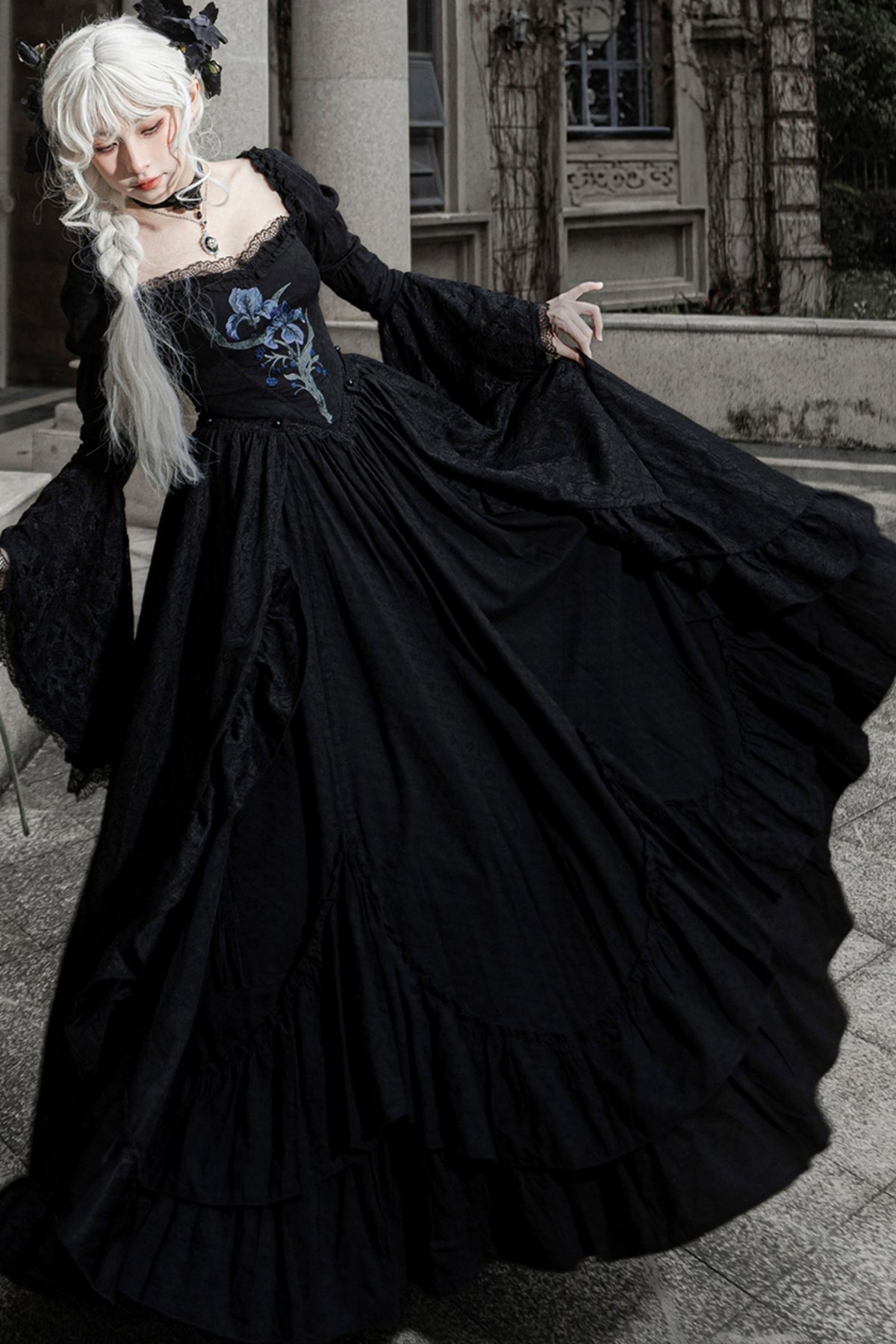 Gothic Embroidered Lolita Dress Set