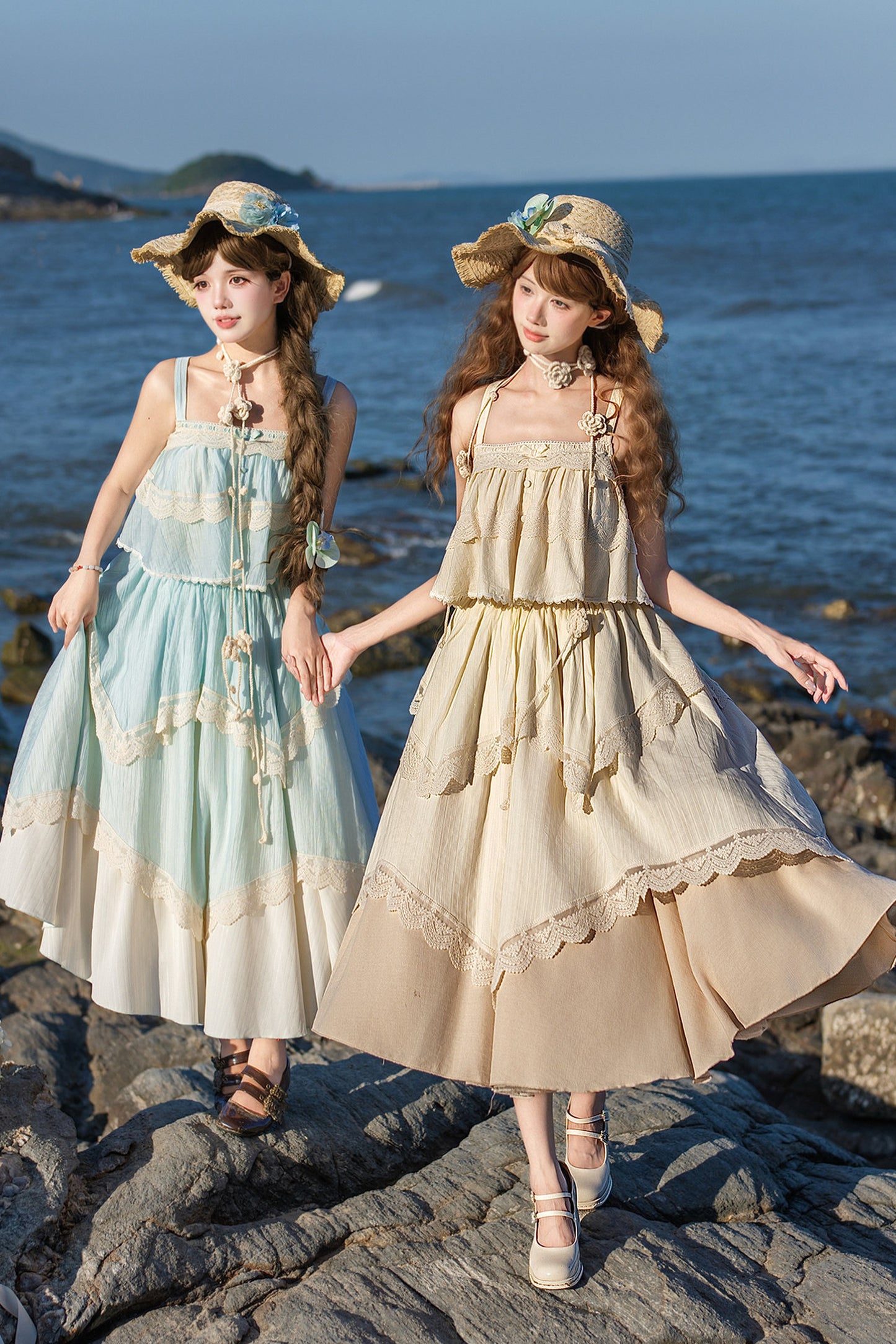 Twin Camisole And Irregular Hem Skirt Set-Up