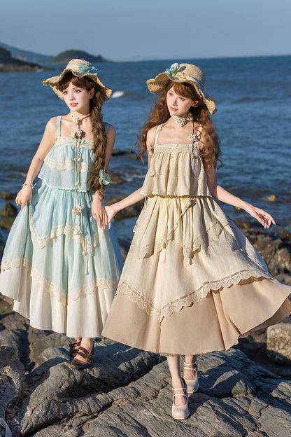 Twin Camisole And Irregular Hem Skirt Set-Up