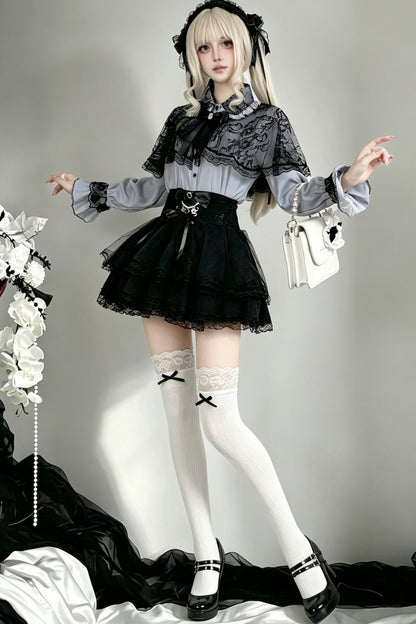 Subculture Lace Shirt & Skirt Set-Up