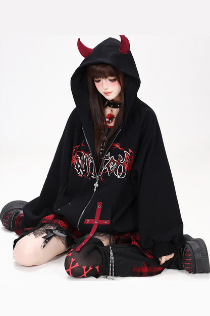 Devil Horn 哥德織帶連帽夾克
