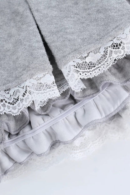 Gray Cardigan and Pleated Skirt Set-Up