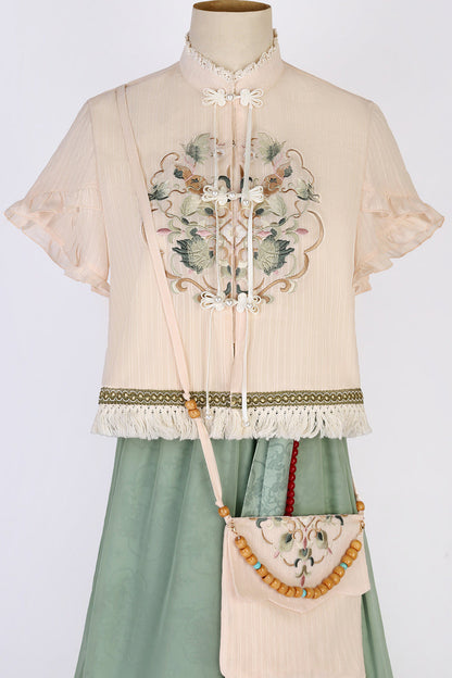 Chinese-Style Top & Balloon Pants Set-Up