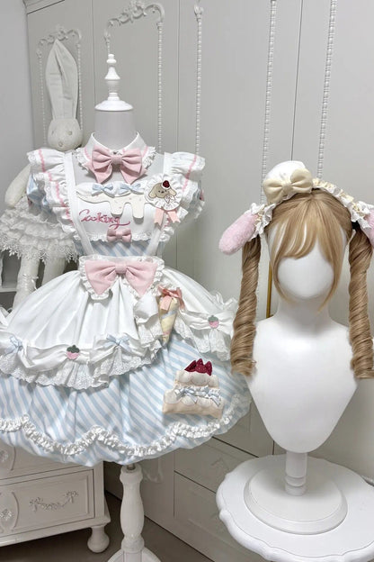 Ensemble robe Lolita à fleurs et chien