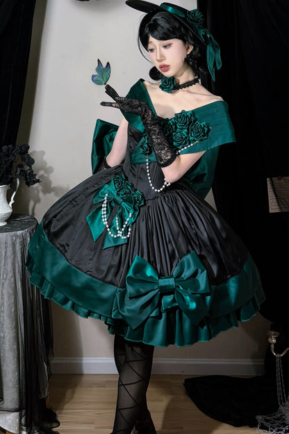 Dark Green Rose Lolita Dress