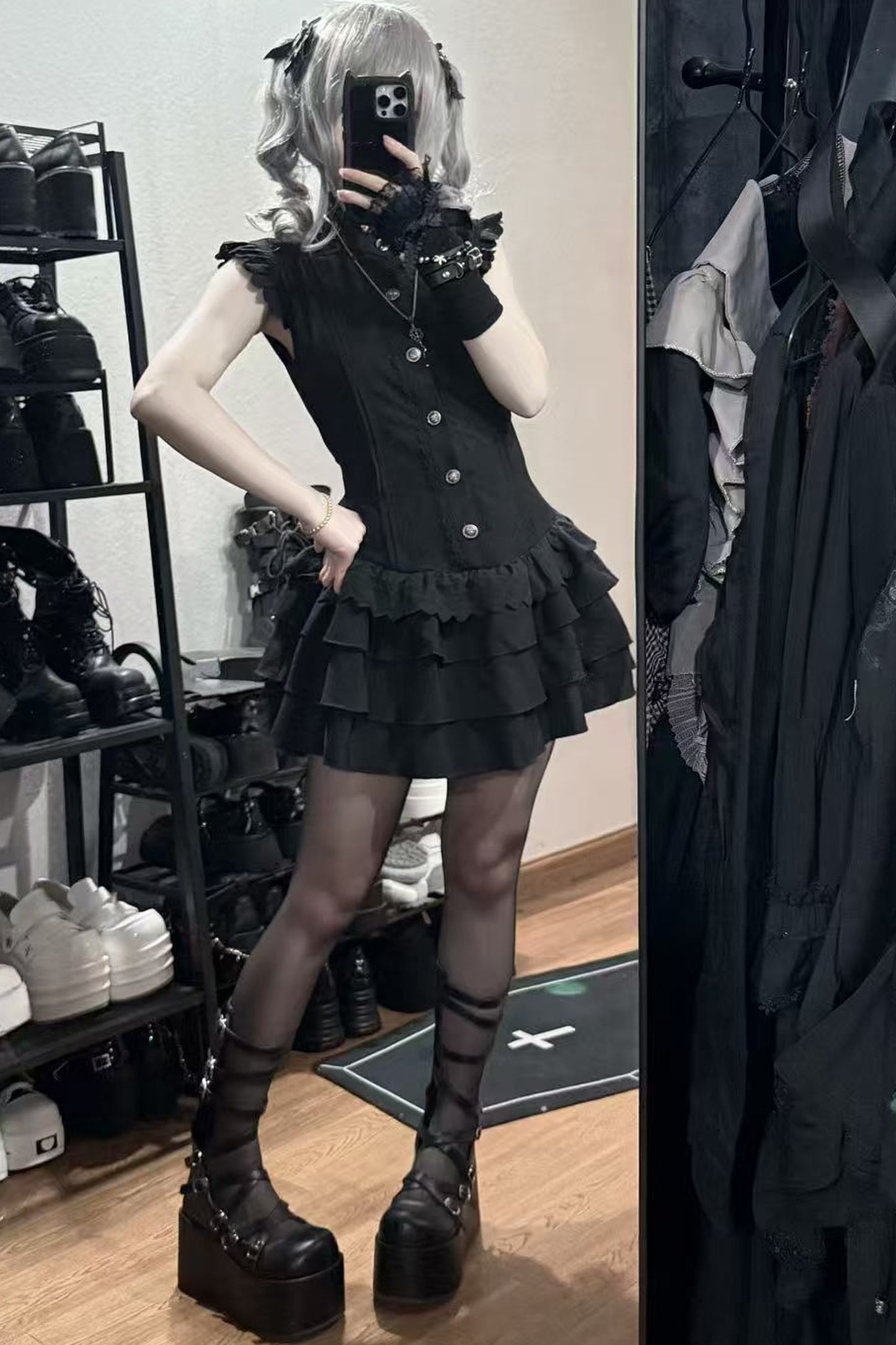 Melancholy Jellyfish Gothic Short Sleeve Dress