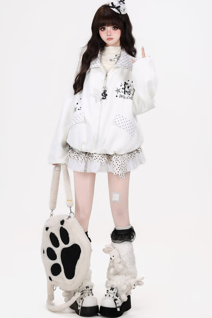Reversible Polka Dot Lapel Jacket