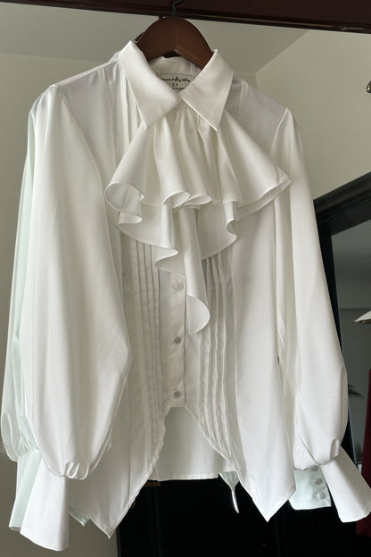 Gothic Ruffle Collar Long-Sleeved Shirt