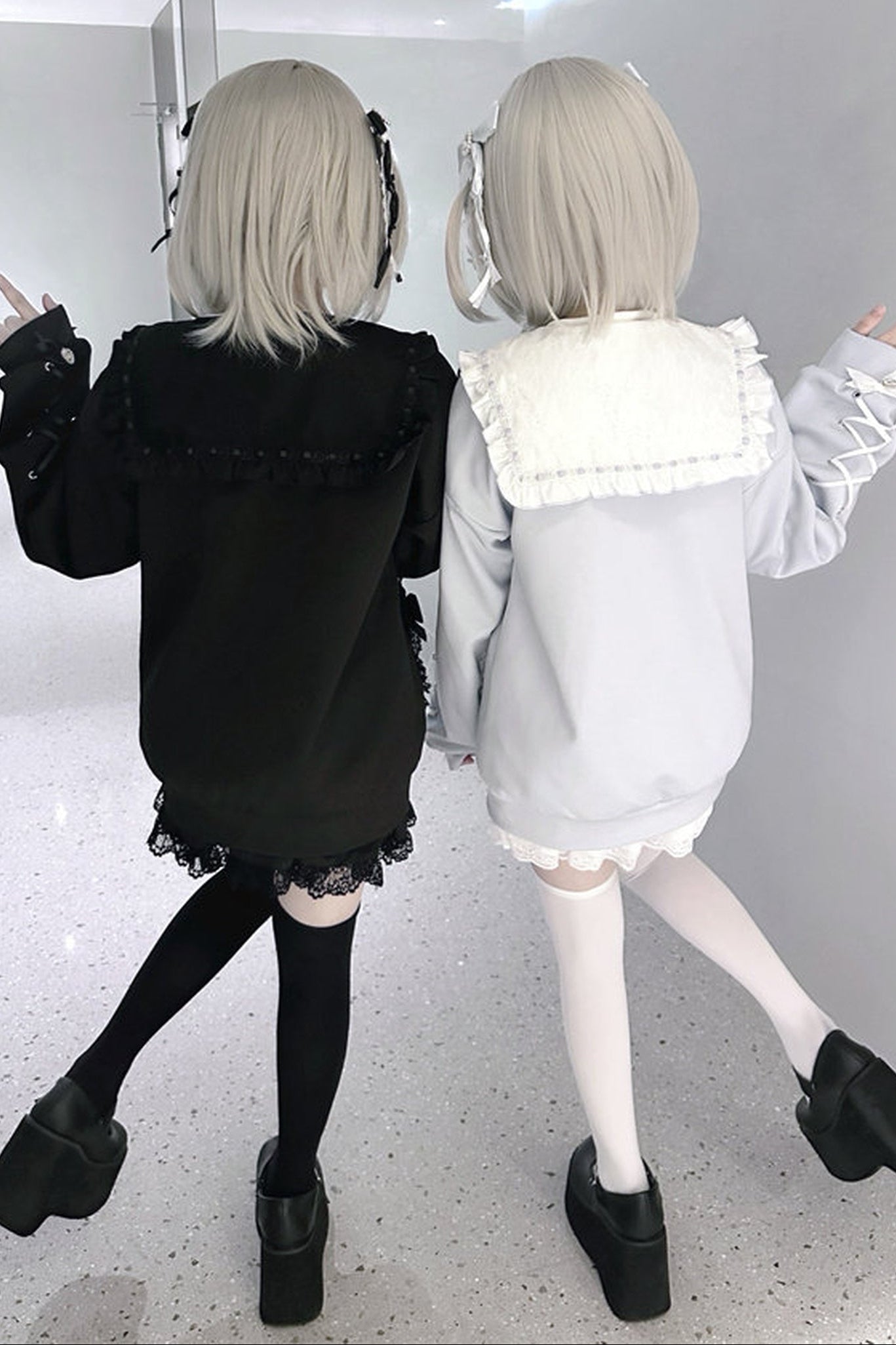네이비 칼라 프레피 스쿨 재킷
