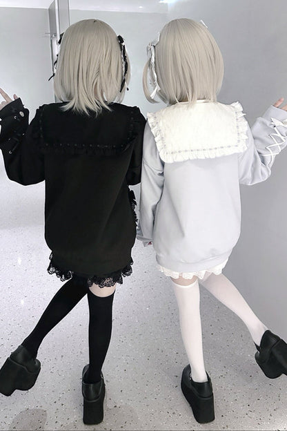 네이비 칼라 프레피 스쿨 재킷
