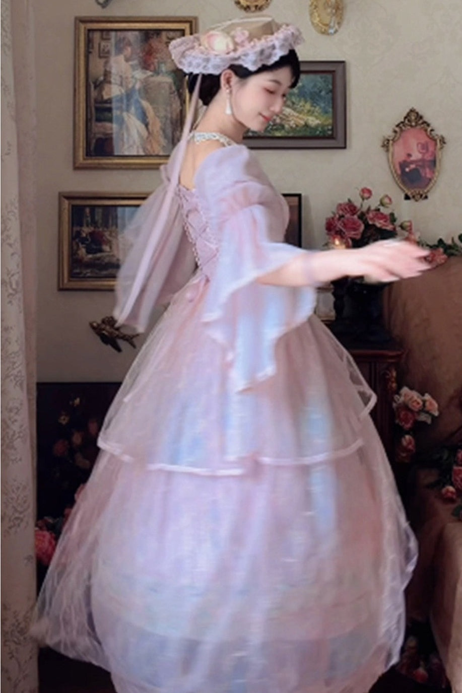 Ölgemälde-Lolita-JSK-Set mit hoher Taille