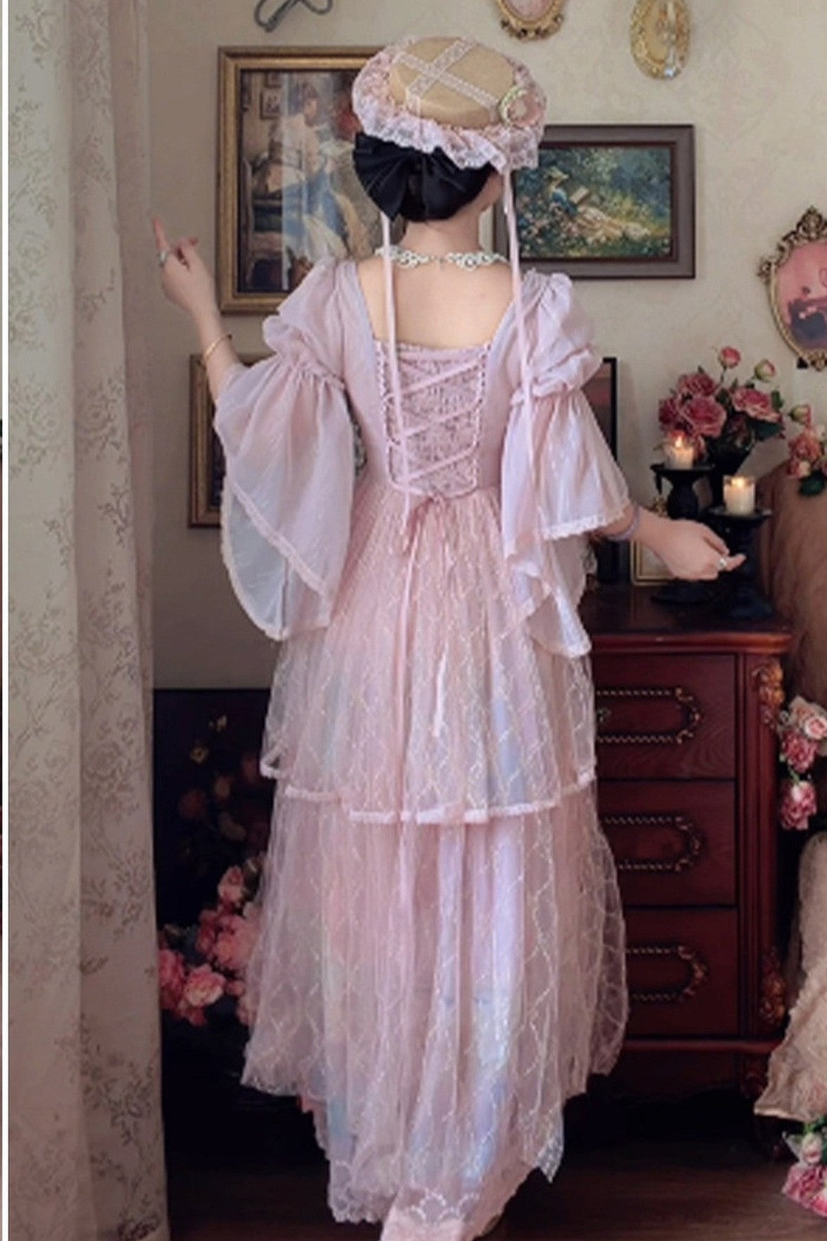 Ölgemälde-Lolita-JSK-Set mit hoher Taille