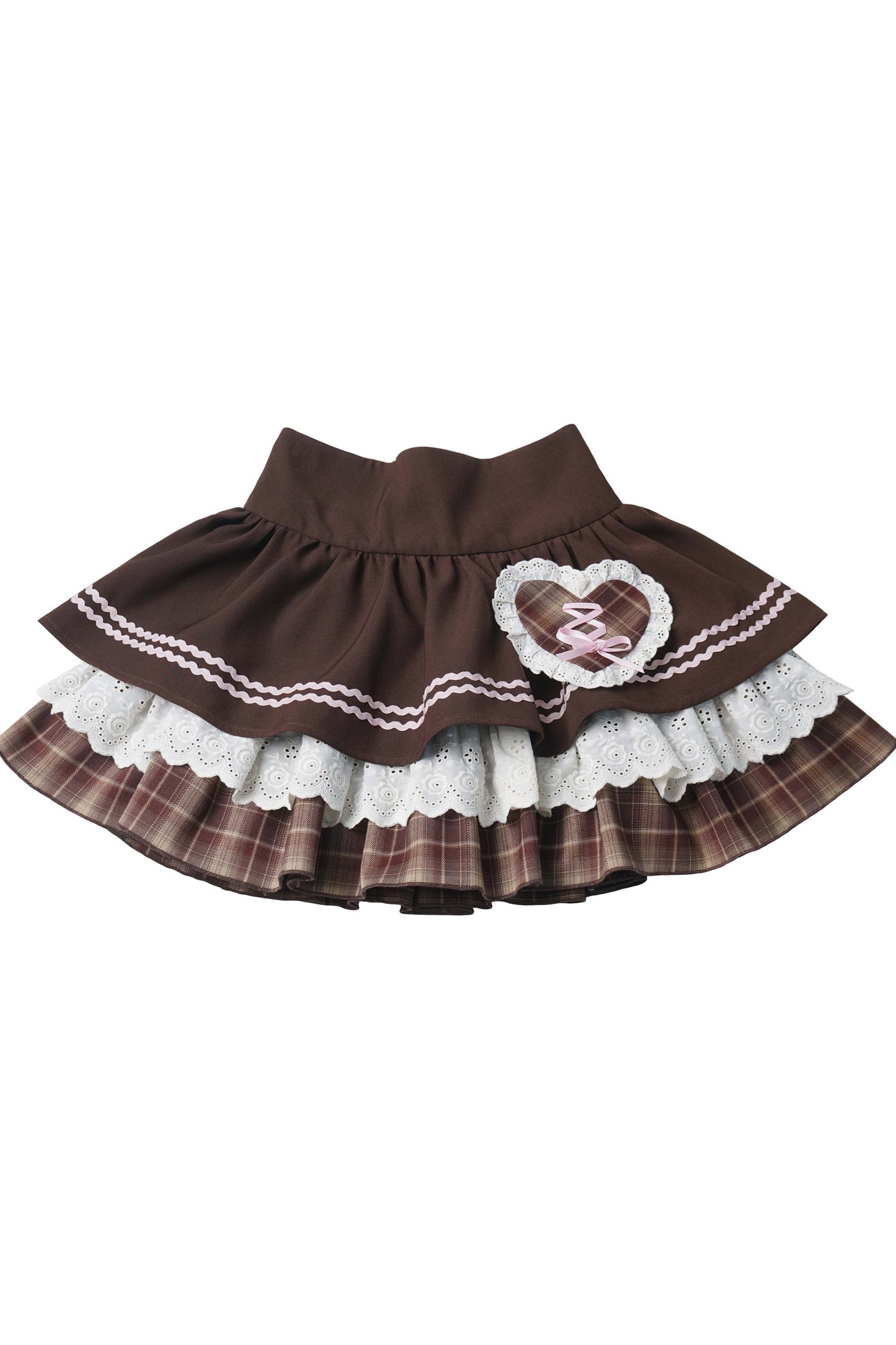 Heart Lace Shirt And Cake Skirt Set-Up