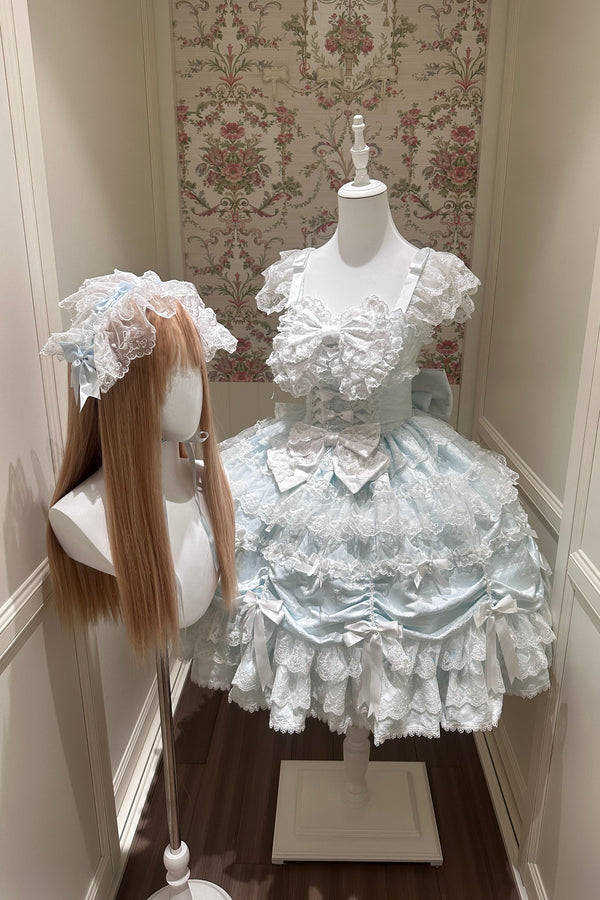 Silk Satin Doll-Like JSK Strap Dress