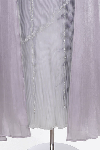 Kleid-Set im griechischen Stil mit Empire-Taille und Cape