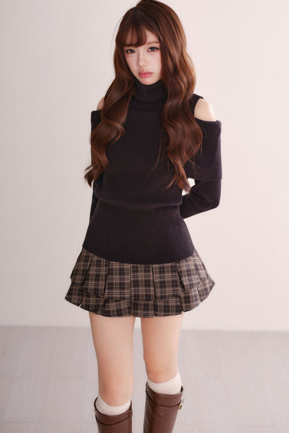 Off-Shoulder Shawl Pullover Sweater