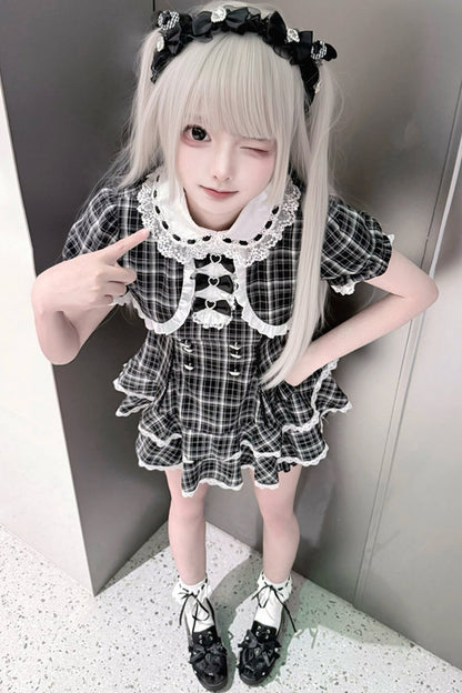 Checked Doll Jirai Kei Dress + Shorts