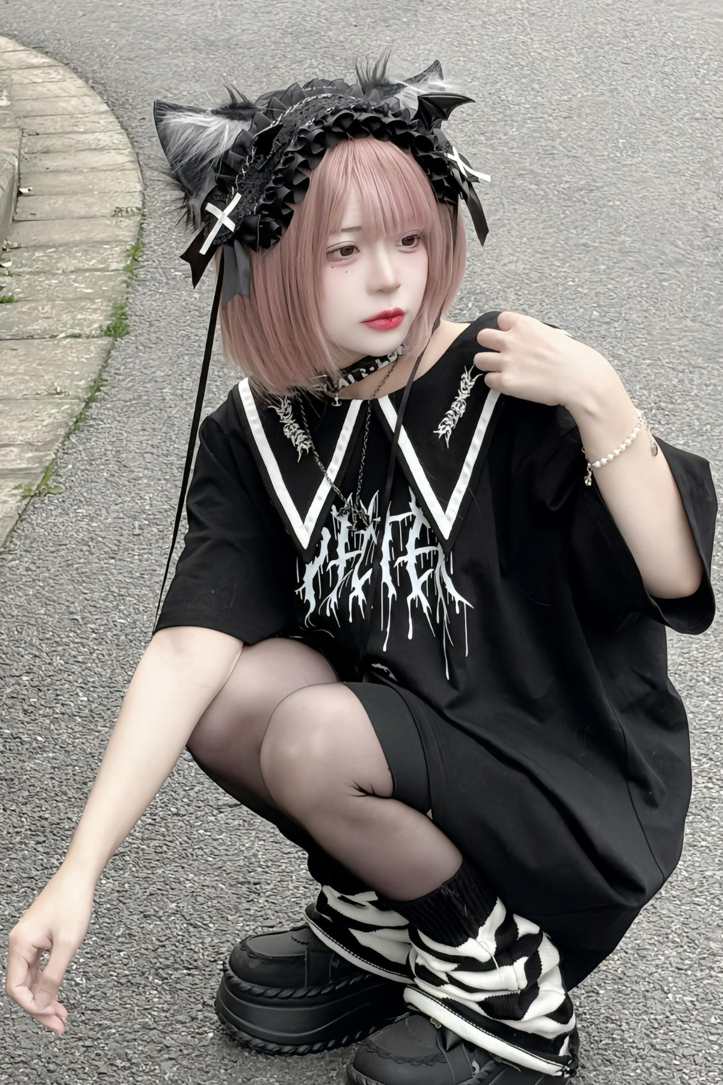Teufelsgeist-Matrosenkragen-T-Shirt